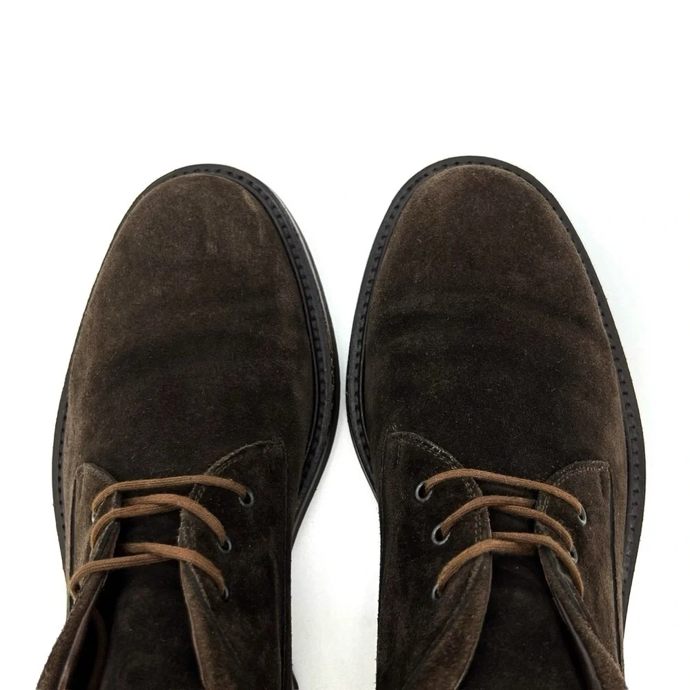 Vintage Tanino Crisci Brown Suede Boots Men’s Size 7.5 Lace-Up Ankle Height Vtg